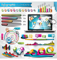 design set of infographic elements and laptop vector image vector image
