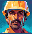 head shot of man construction worker working hard vector image vector image