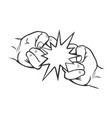 male fists silhouette battle sign vector image vector image