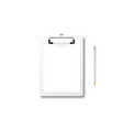 3d realistic white clipboard with blank vector image vector image