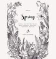 card with spring flowers vector image vector image