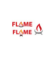 flame logo template set vector image