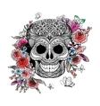 skull and flowers vector image vector image