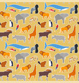 wild animal seamless pattern wildlife cartoon icon vector image