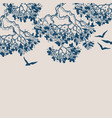 birds flying up in sky over tree branches vector image vector image