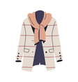 casual fashion blazer and scarf stylish jacket vector image vector image