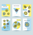 cards with tropical fruits in memphis style vector image vector image