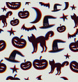 seamless pattern with halloween silhouettes vector image vector image