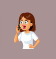 angry woman talking on the phone vector image vector image