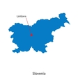 detailed map of slovenia and capital city vector image