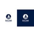 sailing yacht logo design vector image