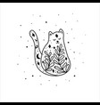black witch cat mystical animal mystical vector image vector image