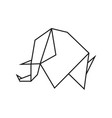 origami elephant vector image vector image