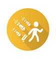 refugee yellow flat design long shadow glyph icon vector image vector image