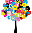 abstract tree with the letters of alphabet vector image
