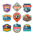 mountain badges set adventure outdoor creative vector image