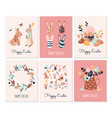 easter boho greeting cards set vector image vector image