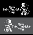 leprechaun engraved logo or label for saint vector image vector image