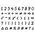 mathmetical signs hand drawing vector image vector image