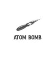 vintage retro sky flying atom or nuclear bomb vector image