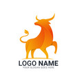 bull with full orange gradient logo design vector image