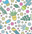 cactus pattern vector image vector image