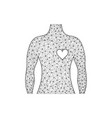 man and heart symbol low poly design human health vector image vector image