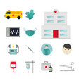 ambulance icons medicine health emergency vector image