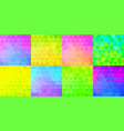 bright vibrant geometric backgrounds set vector image vector image