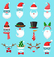 christmas cartoon hats xmas santa hat elf cap vector image vector image