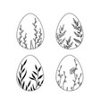 easter eggs linear vegetative pattern 1 vector image vector image