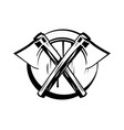 warrior axes with shield in black and white vector image vector image