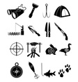 camping icons set vector image vector image