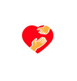 hands in a heart design help hand mother vector image