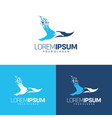 seagull symbol and pixel logo template vector image