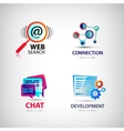 set of web logos connection search vector image