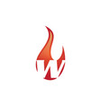 w letter flame logo vector image