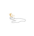 hand line logo gesture vector image