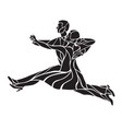 silhouettes couple dancing ballroom dance vector image vector image
