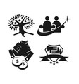 tree money shield commitment teamwork together vector image