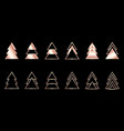 a set rose gold geometric christmas trees vector image