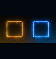 neon square frames glowing rectangular borders vector image vector image