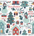 christmas seamless background with tree vector image vector image