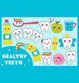 dental set with healthy teeth vector image