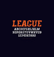 italic serif font in sport style vector image