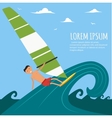 male surfer riding on waves in the sea vector image