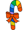 sweet christmas lollipop with a red bow isolated vector image