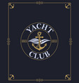 yacht club label vector image