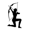 female elf archer silhouette high quality vector image