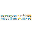 public transportation icon set design template vector image